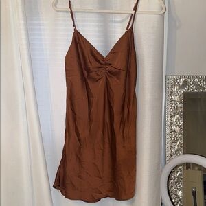 Brown Spaghetti Strap Dress